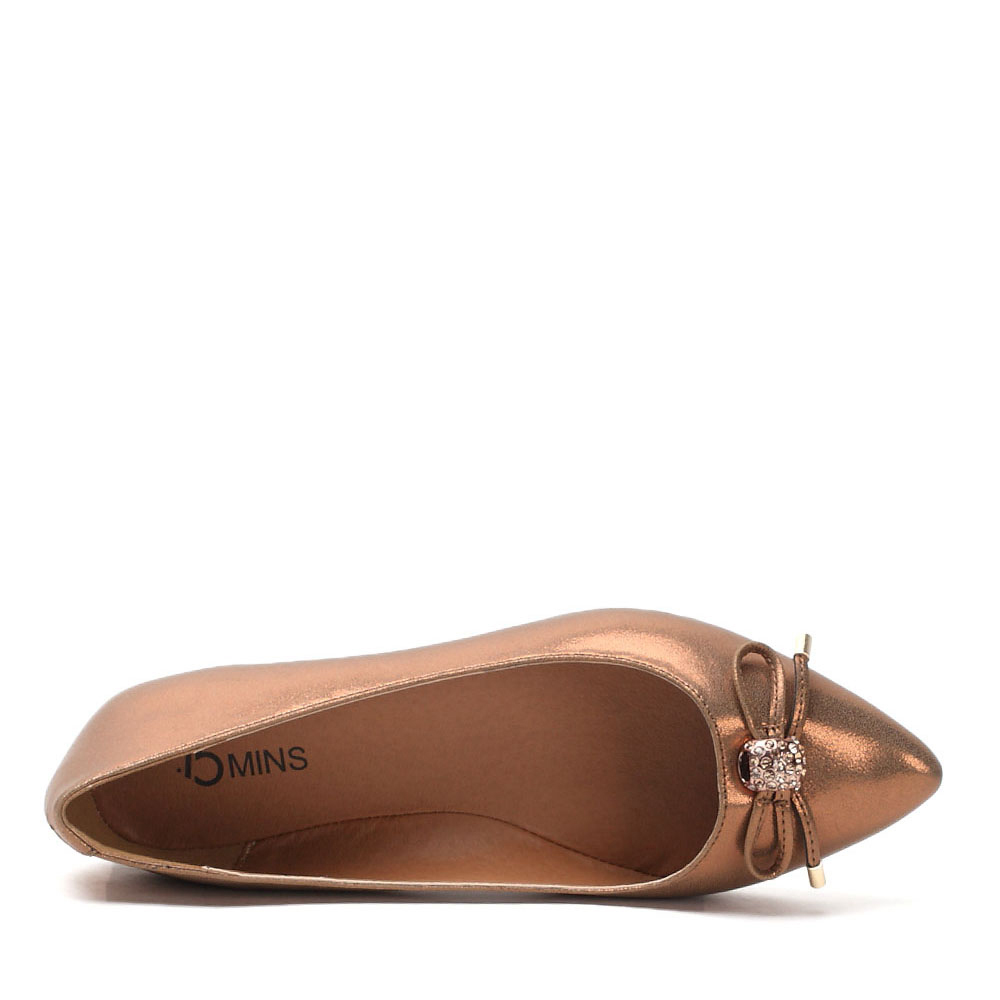 15mins/百丽旗下15分钟啡色仿金属膜pu女鞋a5i1dd