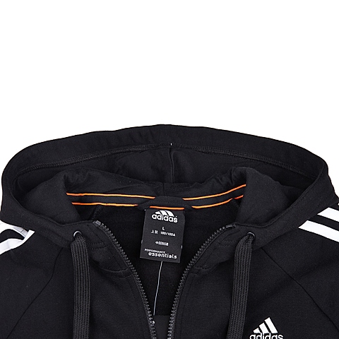 adidas阿迪达斯男子运动全能三条纹针织连帽茄克x20763