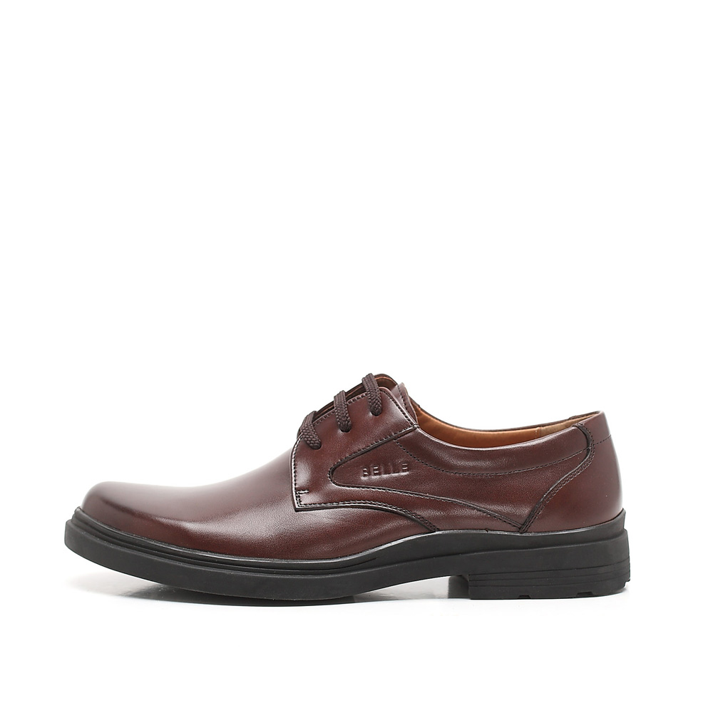 belle/百丽秋季棕色牛皮男鞋033-3cm1