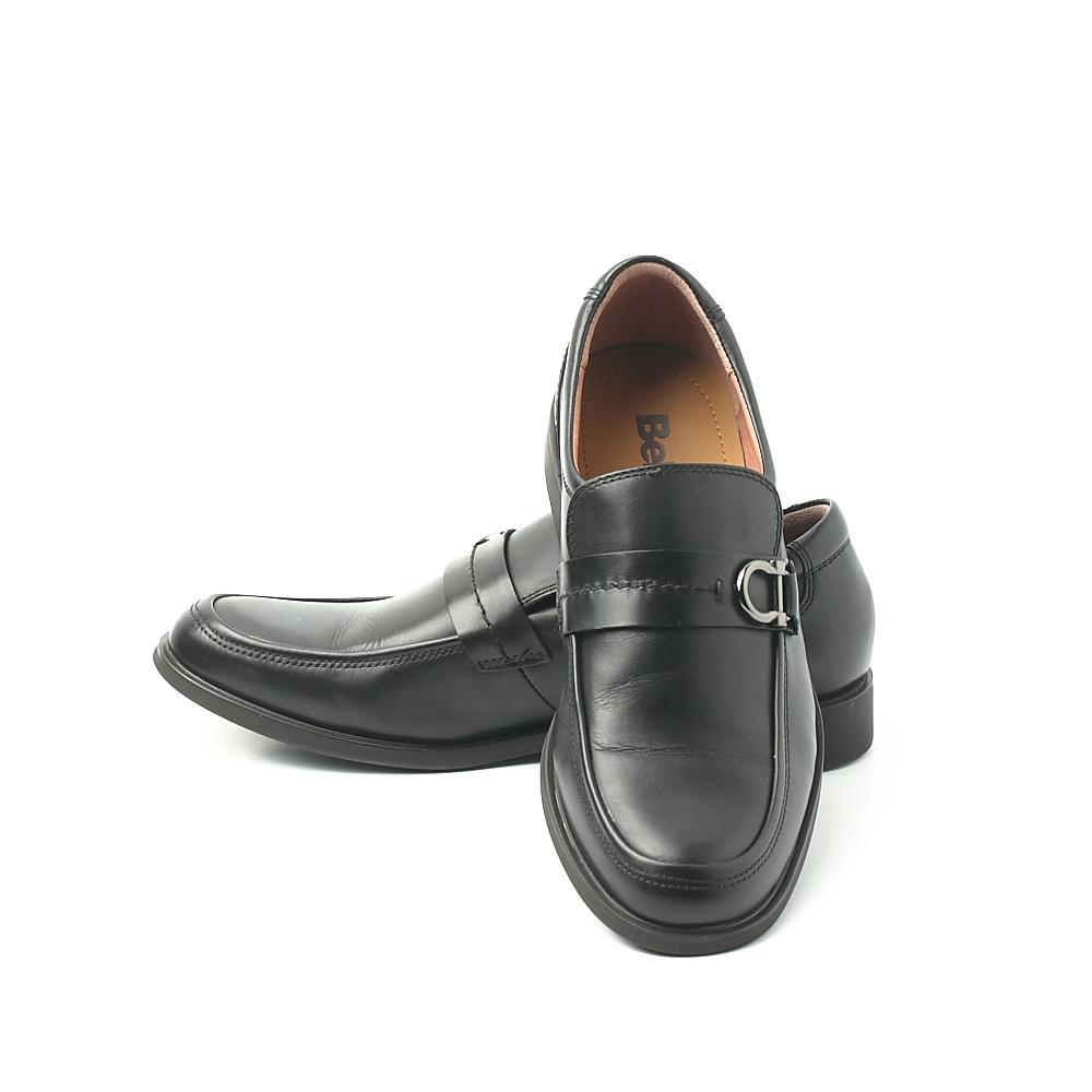 belle/百丽春季黑小牛皮男皮鞋33w05am2