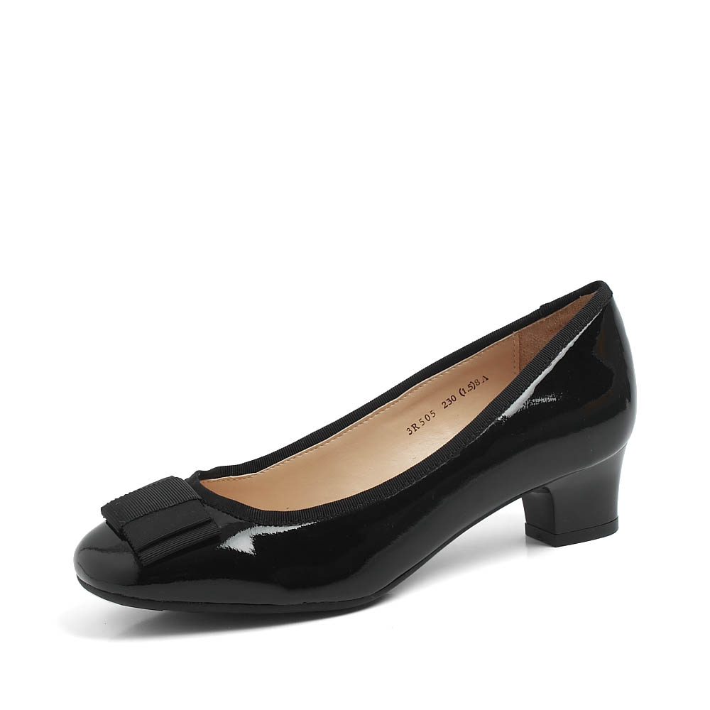 【百丽3r505cq3黑色】belle/百丽秋季黑漆牛皮女皮鞋3r505cq3