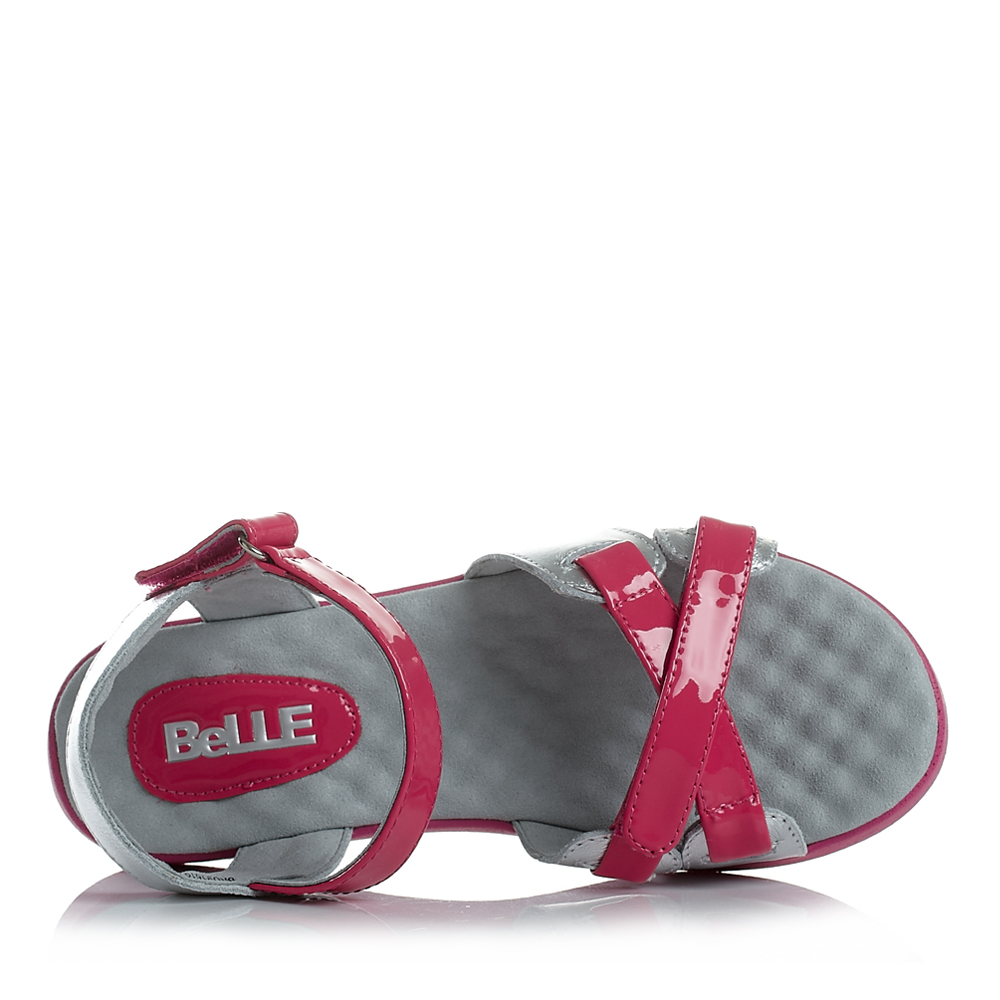 belle/百丽童鞋夏季桃红头层皮女中童凉鞋时尚凉鞋91619