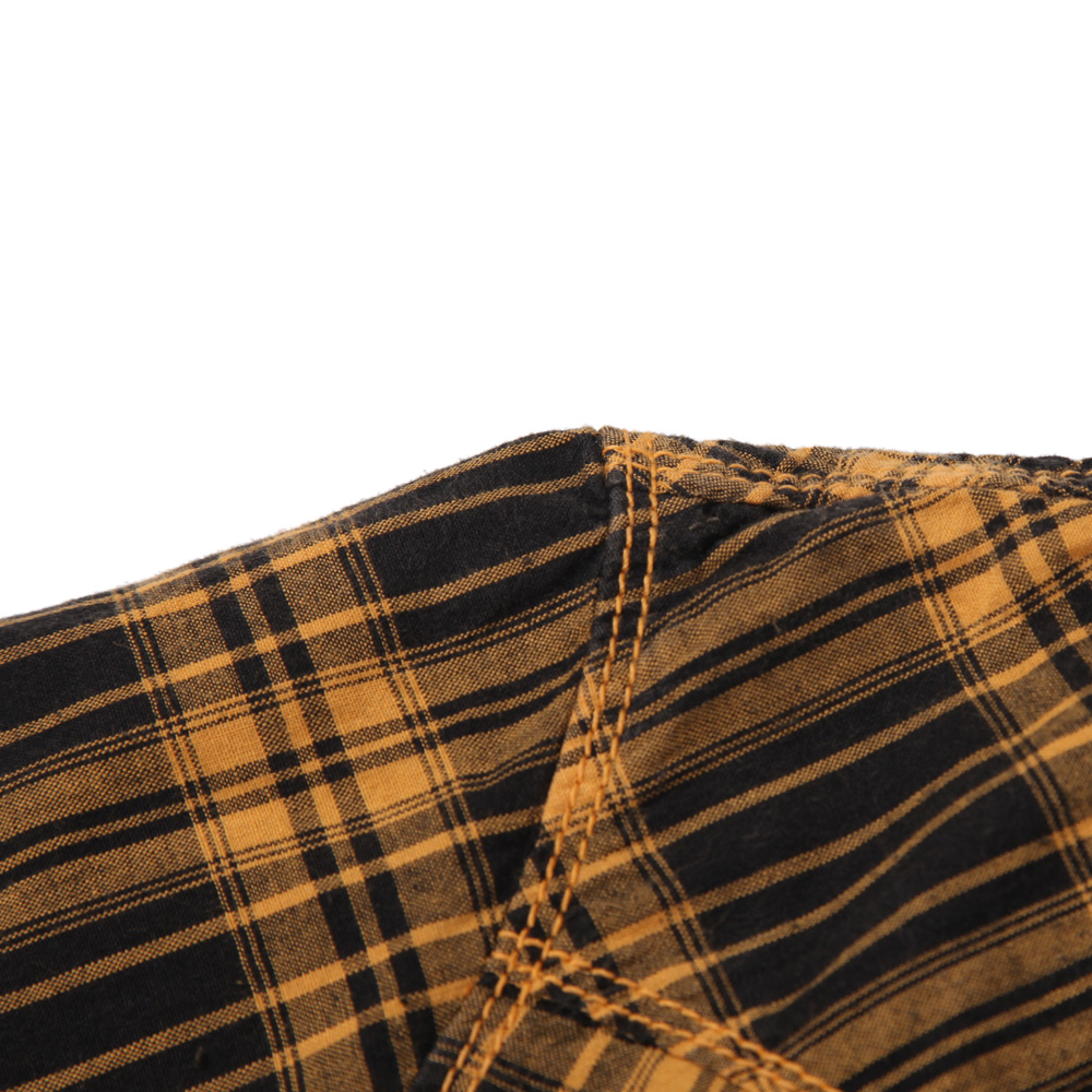 cat/卡特 专柜同款 男装黄黑格子短袖衬衣y-shs-046-903