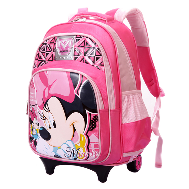 disney迪士尼米妮书包 拉杆书包小学生 女童女生可拆式儿童拉杆书包