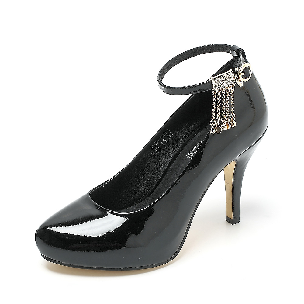 senda/森达秋季黑色牛漆皮女皮鞋j53-1cq2婚鞋系列