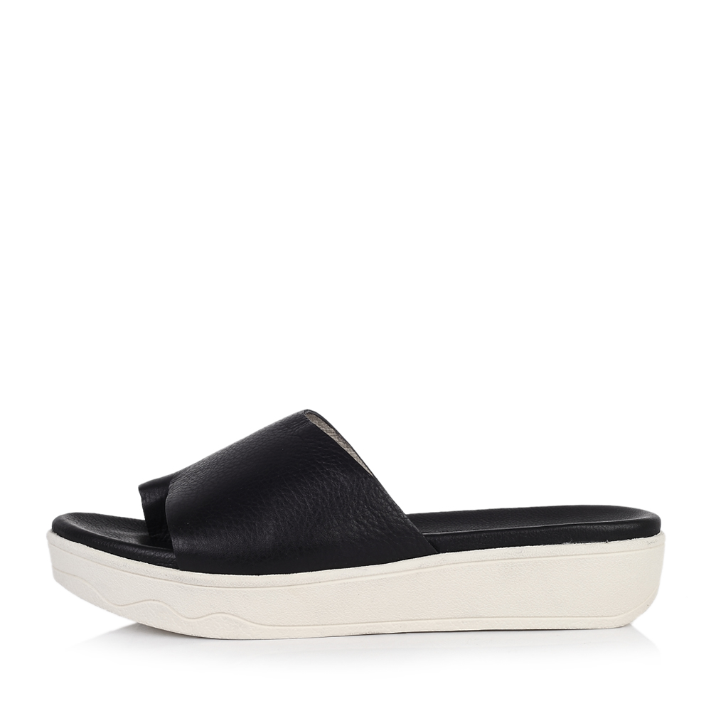 staccato/思加图 黑色荔牛皮女拖鞋9nf04bt3夏季