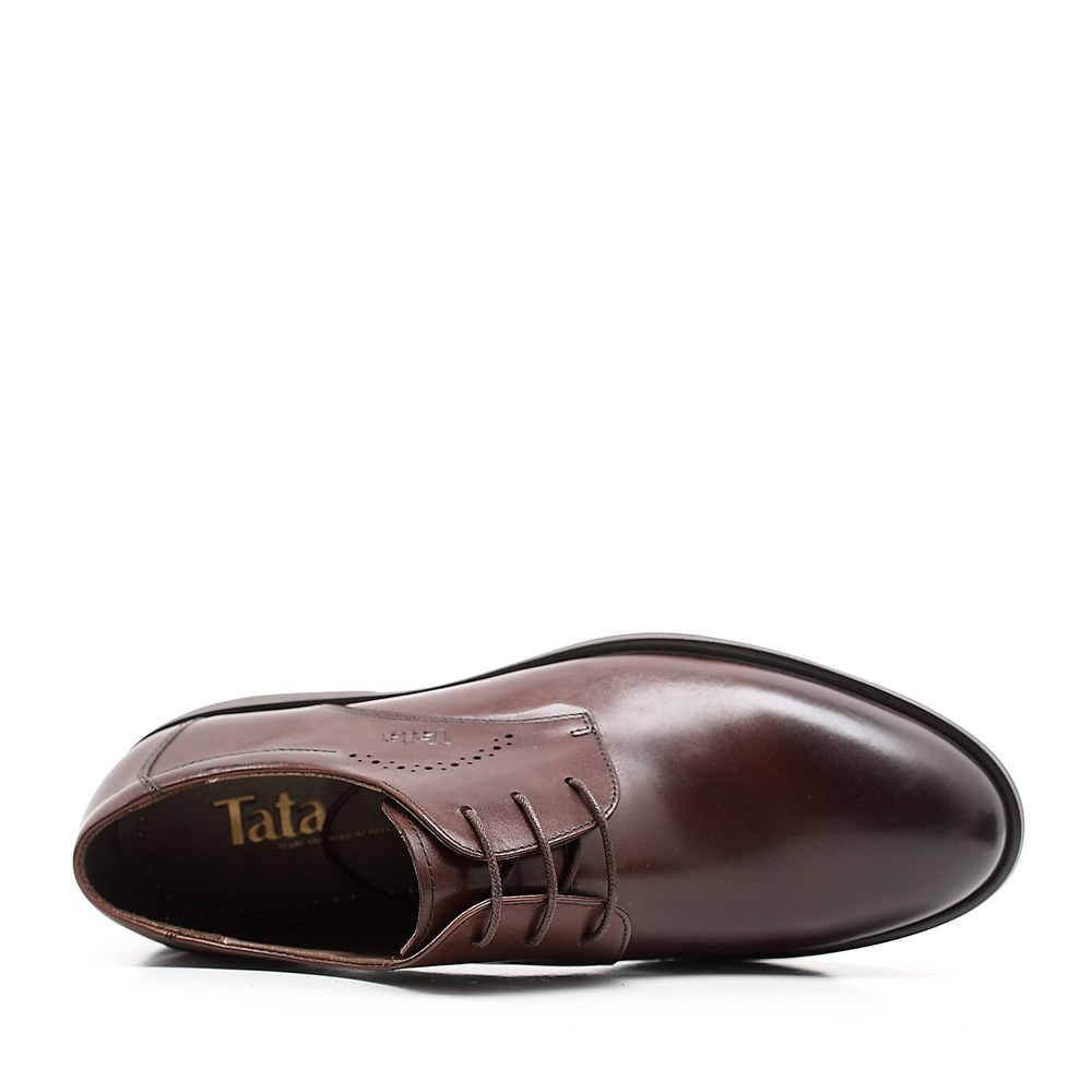 tata/他她秋季棕烧焦牛皮男单鞋a198dcm1