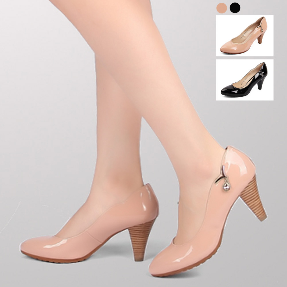 【他她fuh68aq4粉色】tata/他她春季暗粉漆牛皮女皮鞋fuh68aq4