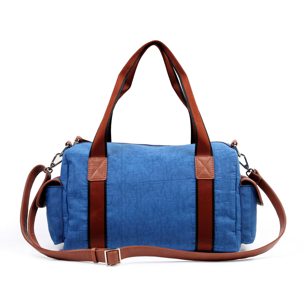 teenmix/天美意 夏季兰色化纤布/棕色pu革手袋x0152bx2