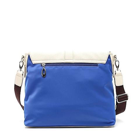 teenmix/天美意春季蓝色尼龙布配针纹pu单肩斜跨两用包80649ax3