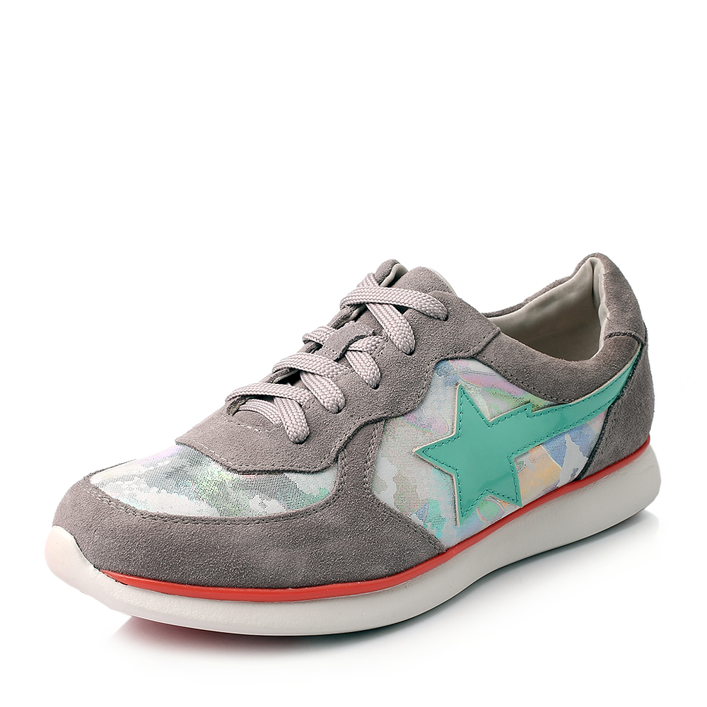 teenmix/天美意秋季灰色牛皮运动风女单鞋6wv25cm5