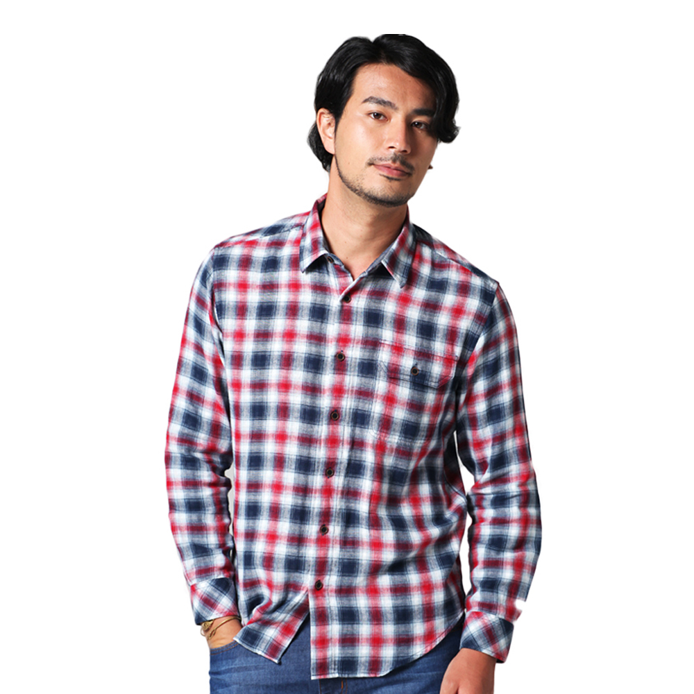 uspolo 美国马球协会新品男士衬衫男士舒适休闲格子衬衫 红色 u040hs